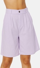 ONLY Caro HW Wide Linen Blend Shorts Pastel Lilac 40