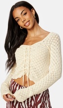 Pieces Judy LS Cropped Top Knit Birch M
