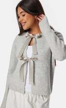 Pieces Pcrilly LS Reversible Bow Knit Light Grey Melange XS