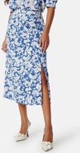 VERO MODA Vmfrej high waist 7/8 pencil skirt Blue/White/Floral XL