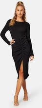 VILA Ribena L/S Slit Midi Dress Black L