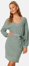 VILA Ril V-Neck L/S Belt Knit Dress Laurel Wreath Detail M