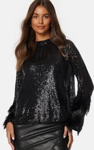 Y.A.S Flow Sequin LS Top Black AOP:W. Black F S