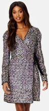 Y.A.S Multiseq LS Wrap Dress Fuchsia Purple XS