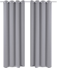 vidaXL Blendingsgardiner 2 stk grå med metallringer 135 x 245 cm