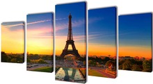 vidaXL Kanvas Flerdelt Veggdekorasjon Eiffel Tower 200 x 100 cm