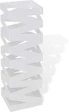 vidaXL Hvit kvadratisk Paraplyholder Stokk i stål 48,5 cm