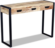 vidaXL Konsollbord med 3 skuffer heltre mango 110x35x78 cm