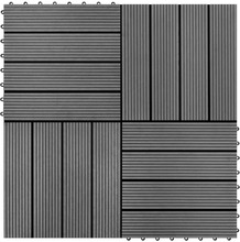 vidaXL WPC Terrassebord 30x30cm 11 stk 1m2 grå