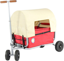 BEACHTREKKER håndvogn - Sammenklappelig håndvogn LiFe, rød med parkeringsbremse og baldakin