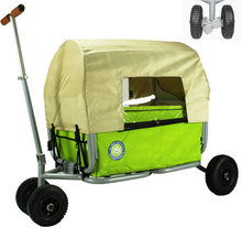 BEACHTREKKER håndvogn - Sammenklappelig håndvogn LiFe, grøn med parkeringsbremse og baldakin