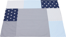 Ullenboom Patchwork Skiftemåtte Betræk blå lyseblå grå 75x85 cm