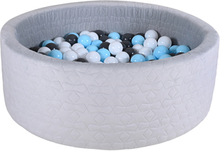 knorr® toys kuglebad blødt - Hyggelig geo grå inklusive 300 kugler creme / grå / lyseblå