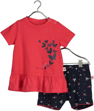 BLUE SEVEN Baby 2-delt tunika + shorts lys rød