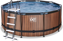 EXIT Wood Pool ø360x122cm med sandfilterpumpe, brun