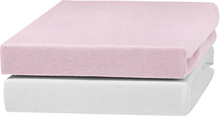 urra Jersey-spændelagen 2-pak 70 x 140 cm hvid/rosa