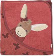 Sterntaler Badehåndklæde med hætte Emmily lyserød 100 x 100 cm