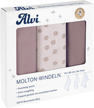 Alvi ® Molton bleer 3-pack krøllede prikker 80 x 80 cm