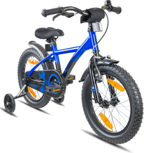 PROMETHEUS BICYCLES ® Børnecykel 16, blå sort med støttehjul