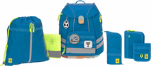 LÄSSIG Flexy Unique blå 7-delt skoletaske-sæt med 7 dele