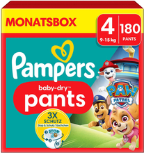 Pampers Baby-Dry Pants Paw Patrol, størrelse 4 Maxi, 9-15 kg, månedlig pakke (1 x 180 bleer)