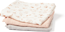 Kids Concept ® Muslin-tæpper sæt med 3 lyserøde