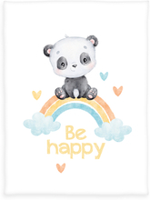 babybest® Microfibre fluffy tæppe Rainbow Panda 75 x 100 cm
