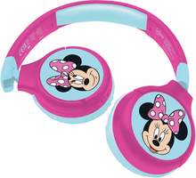 LEXIBOOK Disney Minnie 2in1 Bluetooth® og kabelforbundne, foldbare hovedtelefoner med sikker volumenkontrol