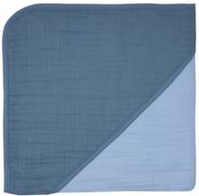 WÖRNER SÜDFROTTIER Muslin badehåndklæde med hætte, stål-mørkeblå