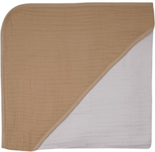 WÖRNER SÜDFROTTIER Badehåndklæde med hætte i muslin kalkstensbrun