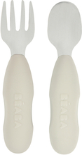BEABA ® Pædagogisk bestiksæt med 2 dele i rustfrit stål i velvet grå