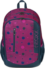 neoxx Flow-rygsæk lavet af genbrugte PET-flasker, lilla og blå