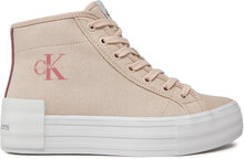 Sneakers Calvin Klein Jeans Bold Vulc Flatf Mid Cs Ml Btw YW0YW01392 Beige