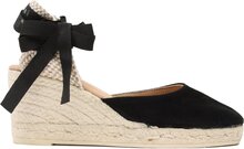 Espadrillos Manebi Soft Suede Low Wedge Espadrilles K 1.0 WL Svart