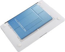 MacBook Pro 13 Hülle Superdünne gummierte Laptop-Hülle mit Schutz für Apple 13 "MacBook Pro Modell A1278 Kanalmuster mit freiem blauem Standfuß