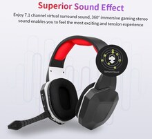 HW-N9M 2.4G Wireless Gaming Headset Virtual 7.1 Surround Sound Removable Microphone Compatible with PS4/PS5/PC/Switch/MAC/Phone