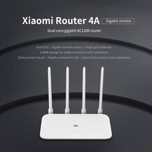 Xiaomi Router 4A Gigabit Version Wireless WiFi 2.4GHz 5GHz Dual Band 1167Mbps WiFi Repeater 4 High-gain Antennas 128MB Memory APP Control Network Extender for Home and Office Use