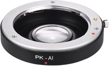PK-AI Lens Mount Adapterring mit optischem Glas für Pentax K Mount Objektiv passend für Nikon AI F Mount Kameragehäuse Focus Infinity