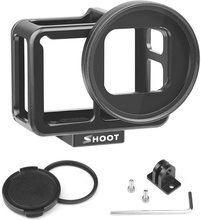 SHOOT XTGP507B CNC Aluminiumlegierung Schutzkamera Fall Action Kamera Käfighalterung mit 52mm UV Objektiv Hintertür für GoPro Hero 7 Schwarz / Hero 6 / Hero 5 Action Kamera