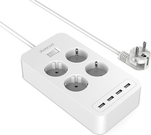 dodocool 2300W Smart 4 * AC + 4 * USB Überspannungsschutz 400 Joules Power Strip