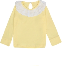 Süßen niedlichen Kinder Baby Girl Baumwolle T-Shirt Bubikragen Volltonfarbe lange Ärmel lässig Tee Tops weiß/Pink/Gelb