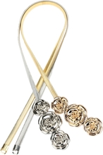 Chic Fashion Frauen Metall Gürtel Rose Verschluss vorne Stretch Frühling Waist Strap elastischer Bund Gold/Silber