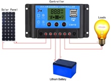 Anself 10A 12.6V LCD Solar Controller PWM aufladen Laderegler für Solarpanel Lithium Batterie Lampe Überlastschutz