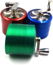 55mm 4 Schichten Herb Tobacco Grinder Zink-legierung Handkurbel Kräutergewürz Crusher Pfeife Zubehör Grinder