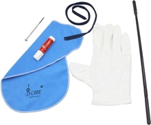 Andoer® Flöte Reinigungsset mit Reinigungstuch Stock Korkfett Schraubenzieher Handschuhe