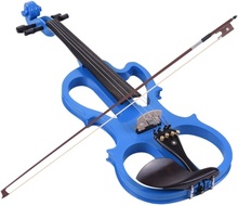 Ammoon VE-201 Volle Größe 4/4 Massivholz Stille elektrische Violine Fiddle Ahorn Körper Ebenholz Griffbrett Stöpsel Kinn Rest Saitenhalter mit Schleife Hard Case Tuner Kopfhörer Rosin Audio Kabel Extra Strings Schwarz