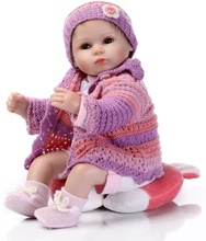 Reborn Baby Puppe Mädchen Silikon Baby Puppe Augen Öffnen Mit Kleidung Haar 16 zoll 40 cm Lebensechte Nette Geschenke Spielzeug Mädchen