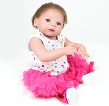22 zoll 55 cm Reborn Baby Puppe Mädchen Voller Silikon Puppe Baby Badespielzeug Mit Kleidung Lebensechte Nette Geschenke Spielzeug