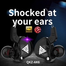 QKZ AK6 Universal 3.5mm HiFi Sport Headphones In Ear Earphone for Running with Microphone Headset Music Earbuds