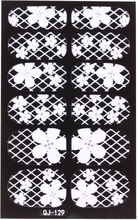 Anself Anself Anself 12st/Pack 3D Mode-Designs Weisse Spitzen Nail Art Sticker Transparent Blume Nail Decals DIY DecorationsTools
